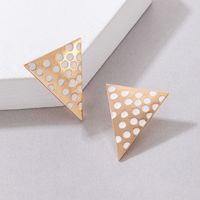 Fashion White Drop Oil Triangle Geometric Polka Dot Stud Earrings main image 3