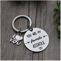 Valentine's Day You Are My Favorite Ake Hole Stainless Steel Letting Keyring main image 3