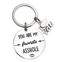Valentine's Day You Are My Favorite Ake Hole Stainless Steel Letting Keyring sku image 1