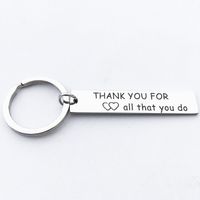 Thank You For All That You Do Lettering Stainless Steel Keychains Nurse's Day Teacher's Day Gift main image 5