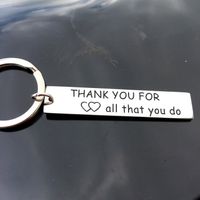 Thank You For All That You Do Lettering Stainless Steel Keychains Nurse's Day Teacher's Day Gift main image 2
