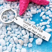 Thank You For All That You Do Lettering Stainless Steel Keychains Nurse's Day Teacher's Day Gift sku image 1
