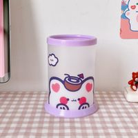 Cute Creative Transparent Round Diy Pen Container  Student Stationery sku image 3