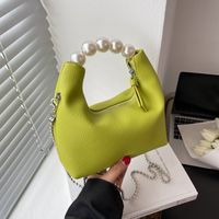 Fashion Pearl Hand Small Square Bag Chain Shoulder Bag Litchi Pattern Crossbody Bag main image 3