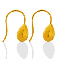 Kreative Mode Wasser Tropfen Form Anhänger Titan Stahl Gold Überzogene Ohrringe main image 3