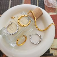 Fashion Style Titanium Steel Gold-plated Cube Bracelet Earrings main image 4