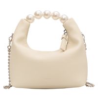 Fashion Pearl Hand Small Square Bag Chain Shoulder Bag Litchi Pattern Crossbody Bag sku image 2