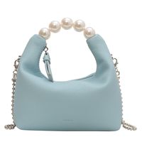 Fashion Pearl Hand Small Square Bag Chain Shoulder Bag Litchi Pattern Crossbody Bag sku image 5