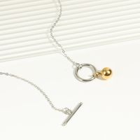 Fashion Simple Geometric Ot Buckle Bell Pendant Stainless Steel Necklace main image 4