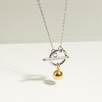 Fashion Simple Geometric Ot Buckle Bell Pendant Stainless Steel Necklace sku image 1