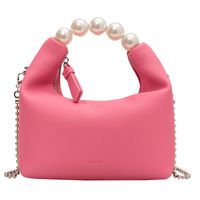 Fashion Pearl Hand Small Square Bag Chain Shoulder Bag Litchi Pattern Crossbody Bag sku image 6
