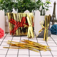 Fashion Golden Binding Cable Wedding Candy Tea Bag Packaging Tie Wire Stationery Wholesale main image 1