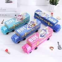 Wholesale Locomotive Three-layer Stationery  Creative Multifunctional New Cartoon Pencil Box main image 4