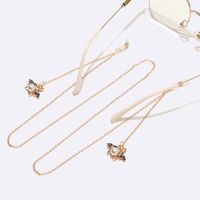 Fashion Metal Glasses Chain Golden Pearl Crystal Bee Pendant Glasses Chain main image 3