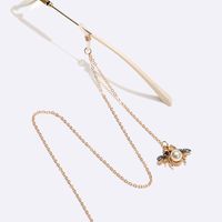 Fashion Metal Glasses Chain Golden Pearl Crystal Bee Pendant Glasses Chain main image 4