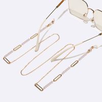 Fashion Simple Glasses Chain Retro Pearl Oval Alloy Glasses Chain main image 3