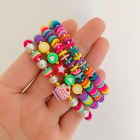 Fashion Bohemian Rainbow Bracelet Polymer Clay Imitation Pearl Bracelet Set main image 1