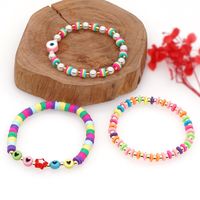 Fashion Bohemian Rainbow Bracelet Polymer Clay Imitation Pearl Bracelet Set main image 4