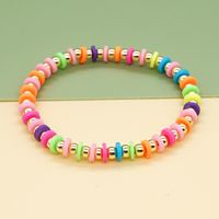 Fashion Bohemian Rainbow Bracelet Polymer Clay Imitation Pearl Bracelet Set sku image 3