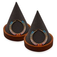 Fashion Bohemian Style Colorful Geometric Miyuki Beaded Handmade Hoop Earrings main image 2