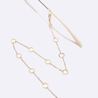 Fashion Simple Golden Hollow Flowers Plants Alloy Glasses Chain sku image 3