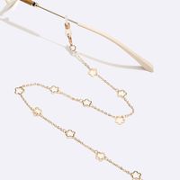 Fashion Simple Golden Hollow Flowers Plants Alloy Glasses Chain sku image 5