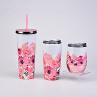 2022 New Fashion Floral Print Large Capacity Straw Cup main image 4