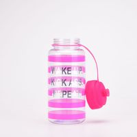 Simple Striped Letters 1000ml Large-capacity Portable Single-layer Plastic Cup main image 2