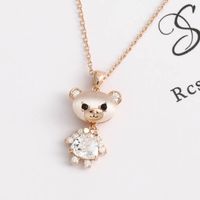 Fashion Cute Bear Shaped Pendant S925 Silver Necklace main image 3