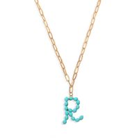 Étoile Sauvage Perle Lettre Long Pendentif Collier Simple Turquoise Perles Rondes Accessoires À La Mode En Gros Nihaojewelry sku image 25