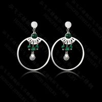 Pendientes De Malaquita Simples De Acero Inoxidable Al Por Mayor Nihaojewelry sku image 4