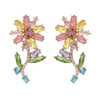 Boucles D&#39;oreilles Mode Modèles Créatifs Alliage Diamant Fleur Boucles D&#39;oreilles En Gros Nihaojewelry sku image 2