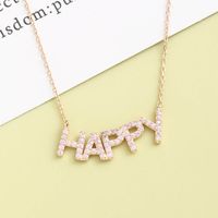 Lettres De Mode Strass Pendentif Inlay Strass S925 Argent Collier main image 1