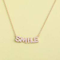 Lettres De Mode Strass Pendentif Inlay Strass S925 Argent Collier main image 2