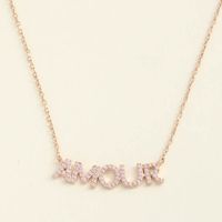Lettres De Mode Strass Pendentif Inlay Strass S925 Argent Collier sku image 2
