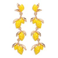 Alloy Drop Oil Lemon Earrings Fashion Natural Earrings Wholesale Nihaojewelry sku image 4