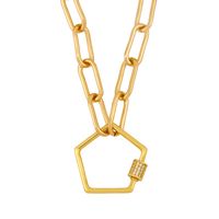 Exaggerated Thick Chain Necklace Geometric Diamond Clavicle Chain Necklace Wholesale Nihaojewelry sku image 2