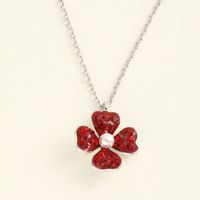 Fashion Simplicity Small Flower Shaped Pendant S925 Silver Necklace sku image 1