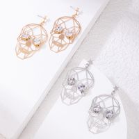 Punk Style Alloy Halloween Ghost Skull Inlaid Diamond Creative Earrings main image 1