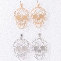 Punk Style Alloy Halloween Ghost Skull Inlaid Diamond Creative Earrings main image 2