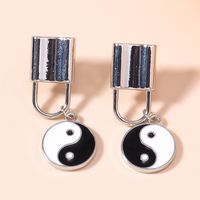 Ornament National Fashion Chinese Style Europe And America Cross Border Eight-diagram-shaped Appetizer Heart-shape Lock Earrings Earrings sku image 1