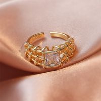 Fashion Creative Unique Cross Diamond-embedded Copper Ring main image 3