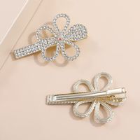 Women's Elegant Fashion Flowers Alloy Hair Accessories Diamond Artificial Rhinestones Hair Clip 1 Set main image 3