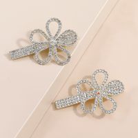 Women's Elegant Fashion Flowers Alloy Hair Accessories Diamond Artificial Rhinestones Hair Clip 1 Set sku image 1