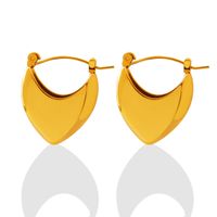 Fashion Simple Heart Shape Solid Color Titanium Steel Earrings main image 1