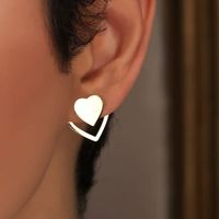 Simple Style Heart Plating Alloy No Inlaid Earrings Ear Studs sku image 1