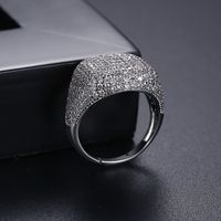 Fashion Hip-hop Brass Inlaid Zirconium Open Ring sku image 1