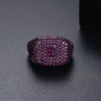 Fashion Hip-hop Brass Inlaid Zirconium Open Ring sku image 5