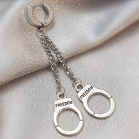 Retro Stainless Steel Alloy Handcuffs Earrings Daily Unset Drop Earrings main image 2