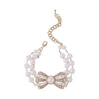 Hot-selling  Palace Luxury Pearl Diamond Earrings Bracelet Necklace Set Wholesale sku image 2